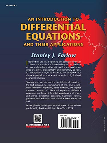 An Introduction to Differential Equations and Their Applications (Dover Books on Mathematics) - Retail Maharaj