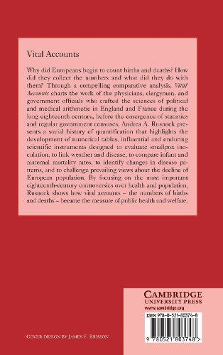 Vital Accounts: Quantifying Health and Population in Eighteenth-Century England and France (Cambridge Studies in the History of Medicine) - Retail Maharaj
