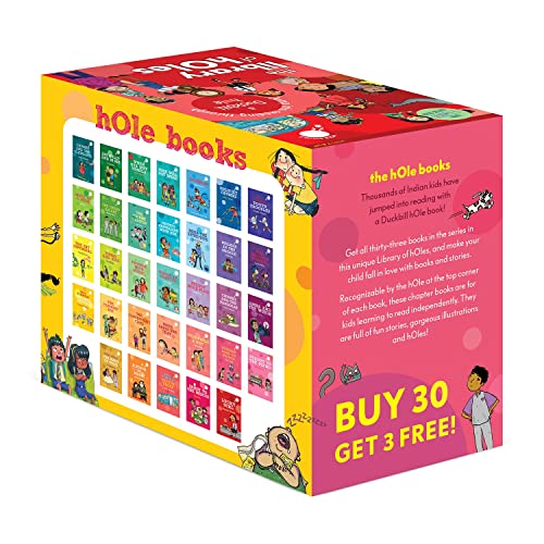 The Library of hOles: Illustrated Boxset with 33 hOle Books | Buy 30, Get 3 free | Age 7+ | Includes bestsellers Petu Pumpkin - Retail Maharaj