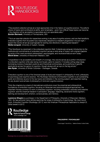 The Routledge Handbook of Embodied Cognition (Routledge Handbooks in Philosophy) - Retail Maharaj