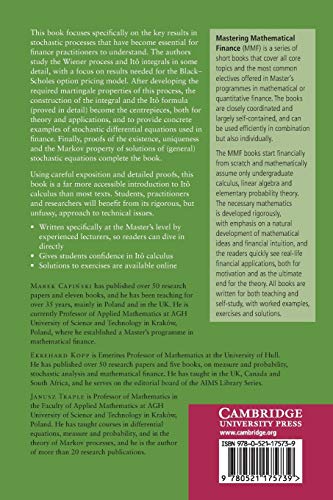 Stochastic Calculus for Finance (Mastering Mathematical Finance)