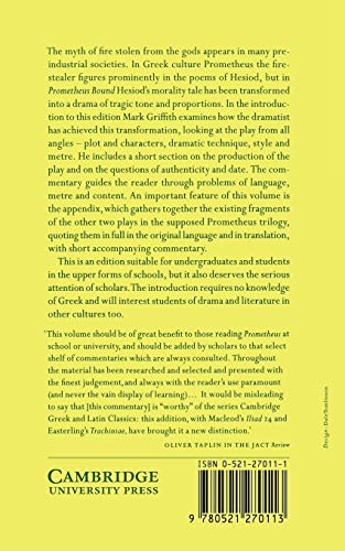 Aeschylus: Prometheus Bound (Cambridge Greek and Latin Classics)