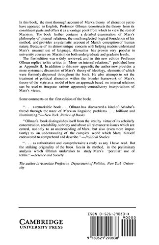 Alienation: Marx's Conception of Man in a Capitalist Society (Cambridge Studies in the History and Theory of Politics)