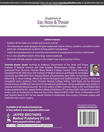 SNAPSHOTS IN EAR, NOSE & THROAT HEAD AND NECK SURGERY