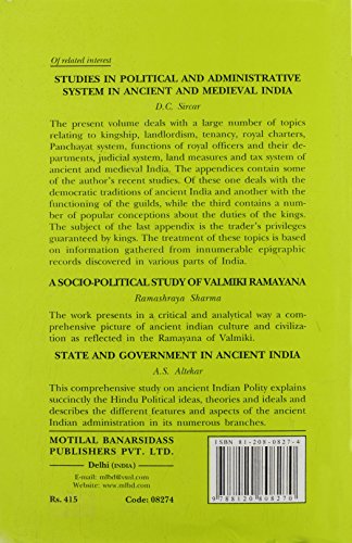 Aspects of Political Ideas and Institutions in Ancient India - Retail Maharaj