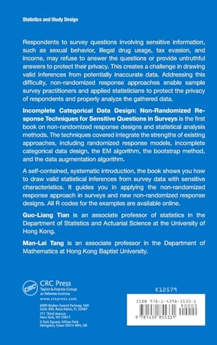 Incomplete Categorical Data Design: Non-Randomized Response Techniques for Sensitive Questions in Surveys: 11 (Chapman & Hall/CRC Statistics in the Social and Behavioral Sciences) - Retail Maharaj