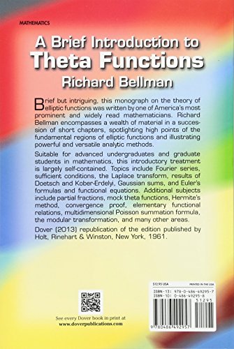 A Brief Introduction to Theta Functions (Dover Books on Mathematics) - Retail Maharaj
