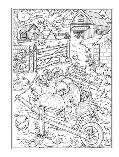Creative Haven Autumn Charm Coloring Book