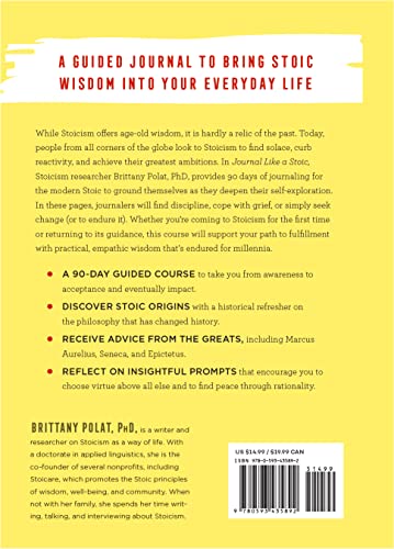 Journal Like a Stoic: A 90-Day Stoicism Program to Live with Greater Acceptance, Less Judgment, and Deeper Intentionality (Includes Teachings of Marcus Aurelius)
