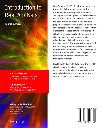 Introduction to Real Analysis, 4ed, An Indian Adaptation - Retail Maharaj
