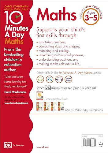 10 Minutes A Day Maths, Ages 3-5 (Preschool): Supports the National Curriculum, Helps Develop Strong Maths Skills - Retail Maharaj