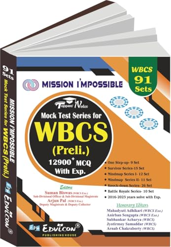 MISSION I'MPOSSIBLE Mock Test Series for WBCS (Preli.) 91 Sets (English Version) - Retail Maharaj