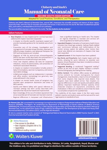 Cloherty and Stark’s Manual of Neonatal Care, 2nd South Asian ed
