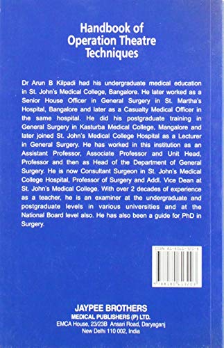 HANDBOOK OF OPERATION THEATRE TECHNIQUE