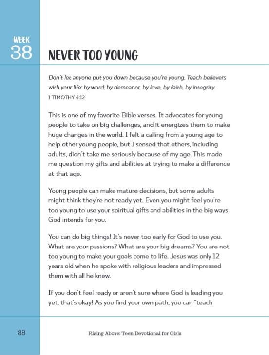 Rising Above: Teen Devotional for Girls: Prayers and Activities to Help Manage Anxiety