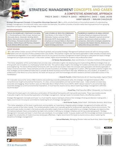 Strategic Management | A Competitive Advantage, Approach | Concepts and Cases | 18th Edition | - Pearson - Retail Maharaj