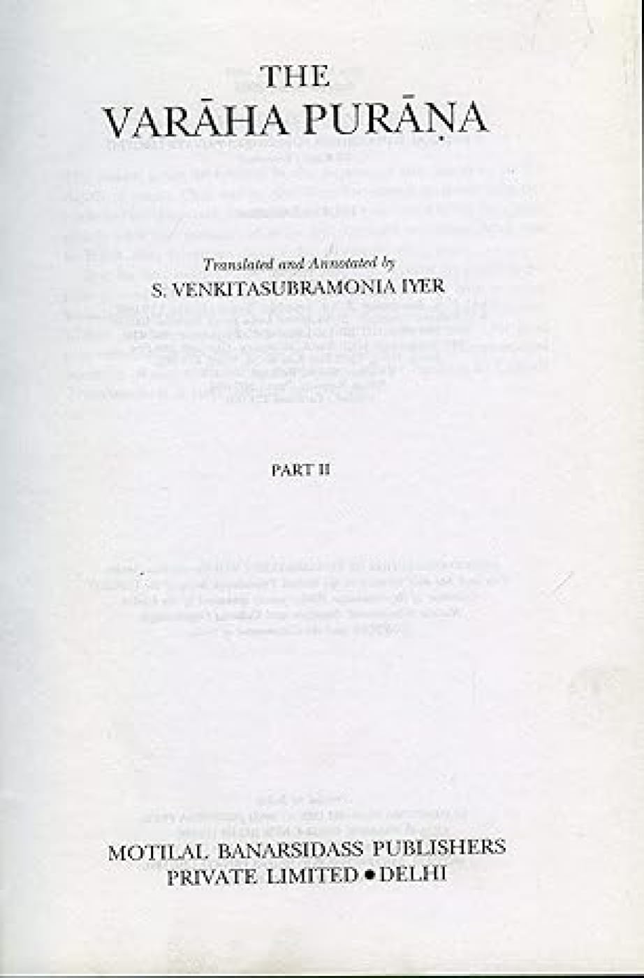 Varaha Purana - Part 2: Ancient Indian Tradition and Mythology - Vol. 32 - Retail Maharaj