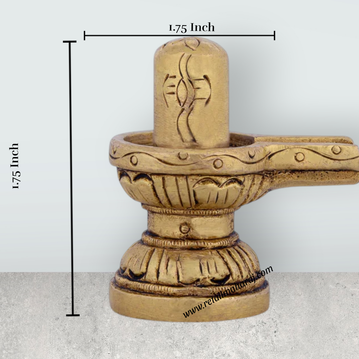 Shiv Ling Murti - 1.75 X 1.75 Inches | Shiva Lingam Statue/ Shiv Ling Statue/ Antique Brass Idol For Worship - Retail Maharaj