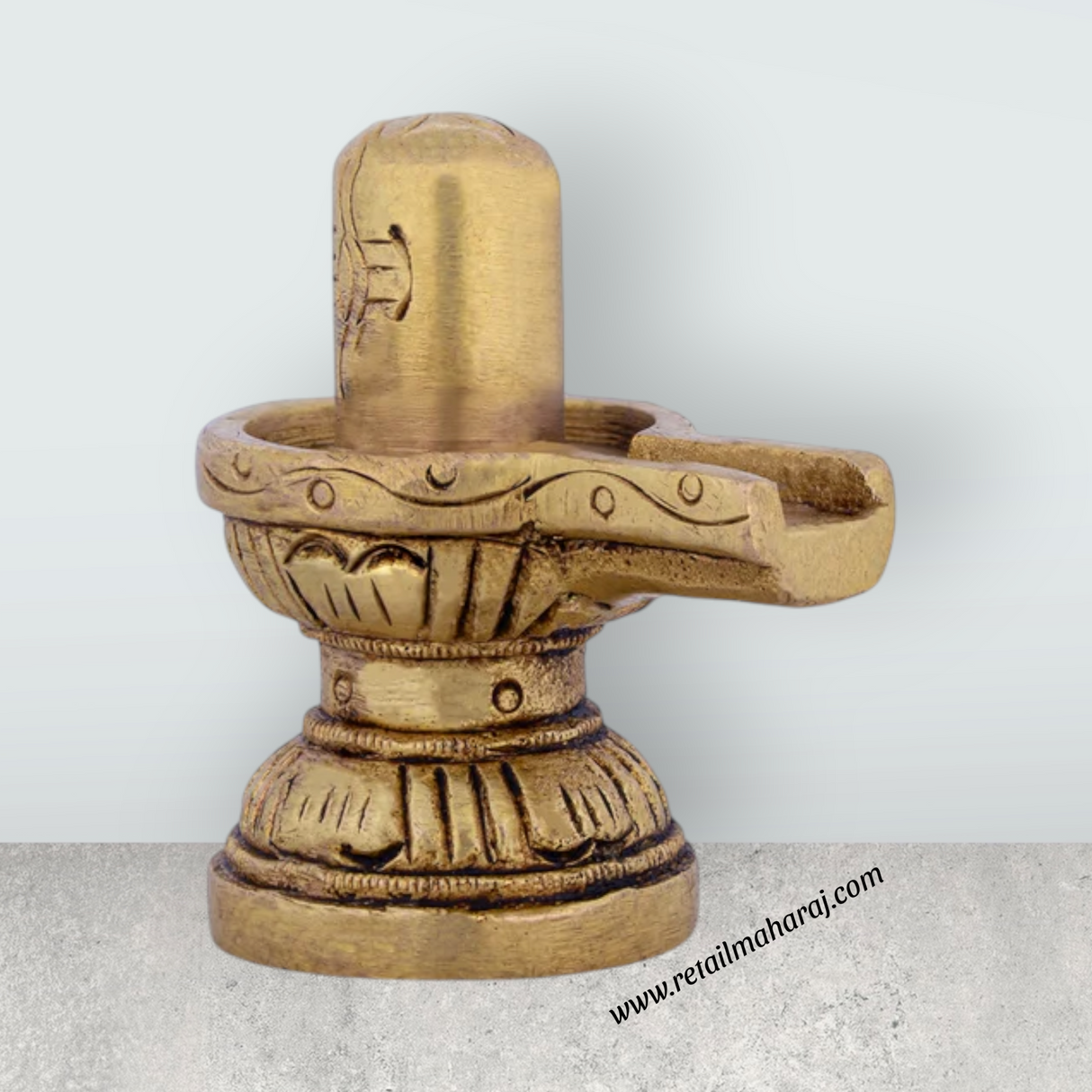 Shiv Ling Murti - 1.75 X 1.75 Inches | Shiva Lingam Statue/ Shiv Ling Statue/ Antique Brass Idol For Worship - Retail Maharaj