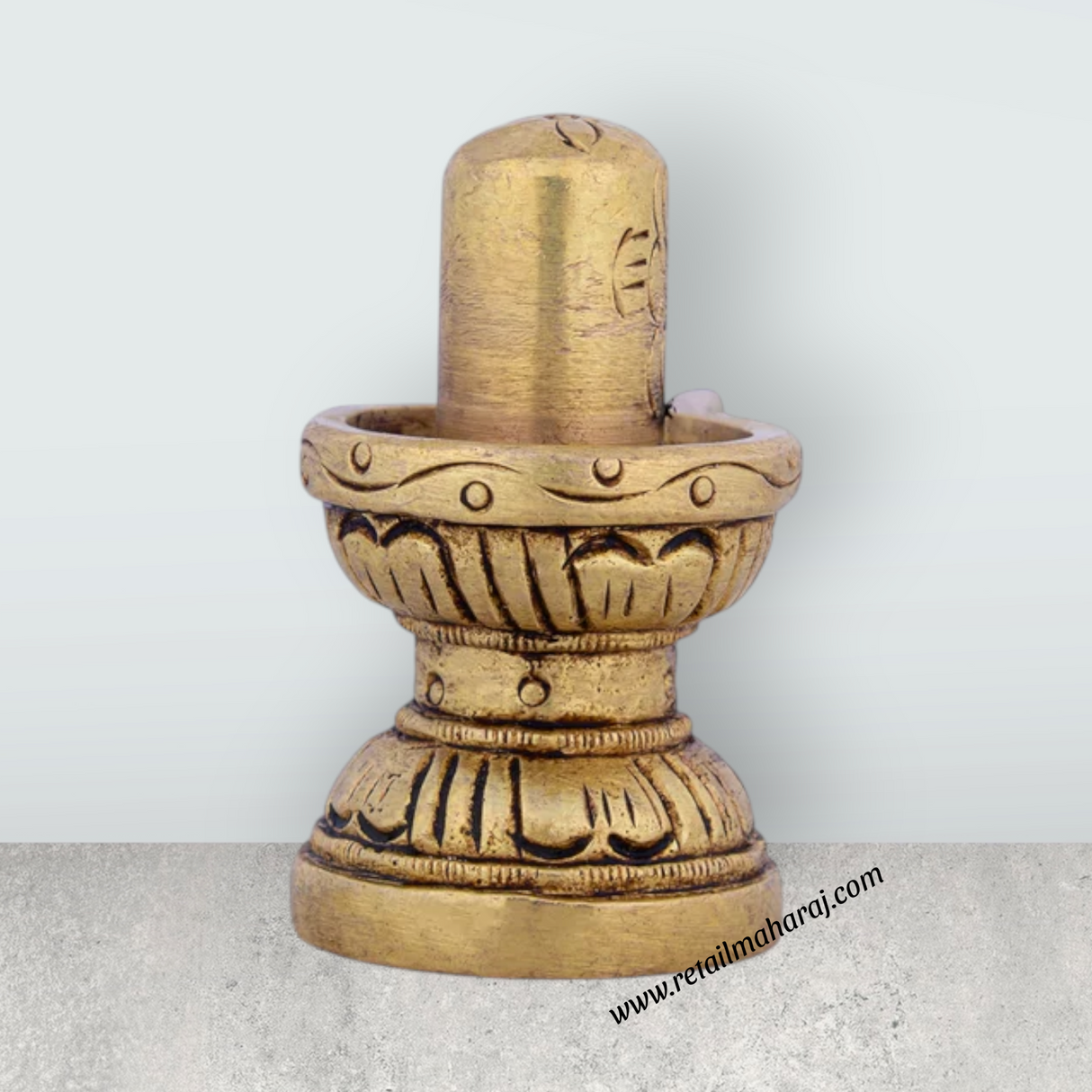 Shiv Ling Murti - 1.75 X 1.75 Inches | Shiva Lingam Statue/ Shiv Ling Statue/ Antique Brass Idol For Worship - Retail Maharaj