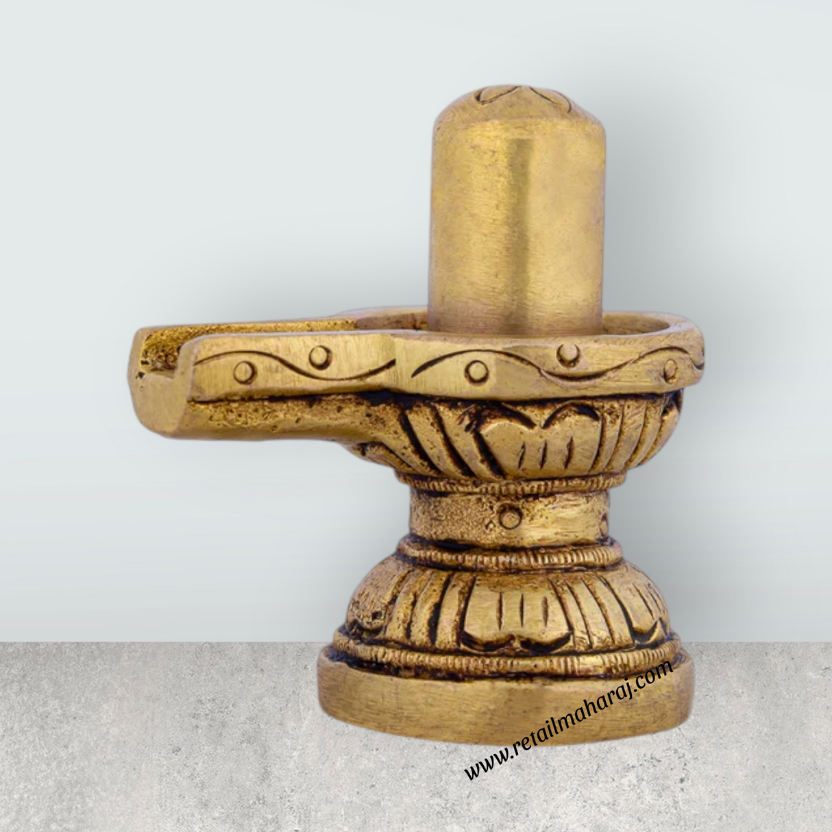 Shiv Ling Murti - 1.75 X 1.75 Inches | Shiva Lingam Statue/ Shiv Ling Statue/ Antique Brass Idol For Worship - Retail Maharaj