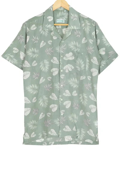 Printed Cotton Shirt – Light Green - Retail Maharaj