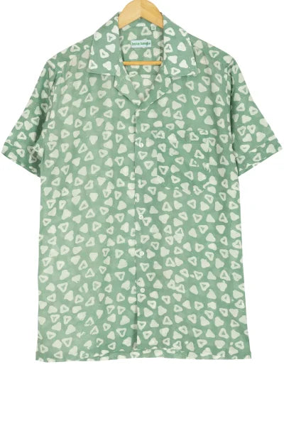 Batik Printed Cotton Shirt – Light Green - Retail Maharaj