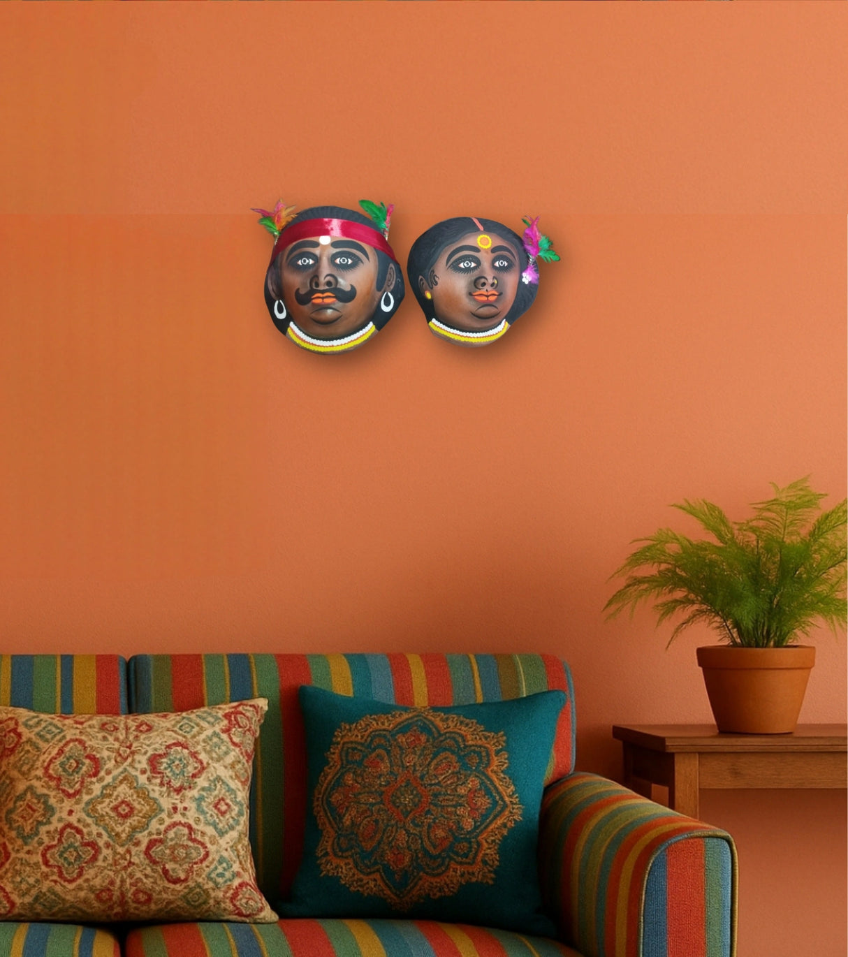 Jhumur Jora – Handcrafted Tribal Face Mask Set from Purulia - Retail Maharaj