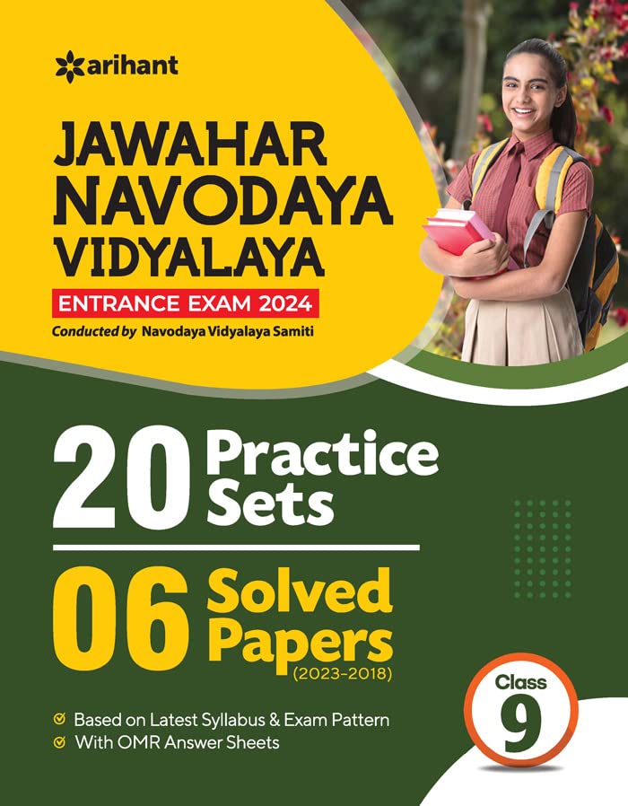 Jawahar Navodaya Vidyalaya Class 9 (20 Practice Sets & 6 Solved Papers) Exam 2024 - Retail Maharaj