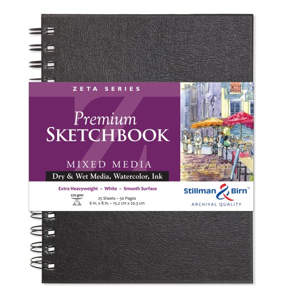 Stillman Birn Zeta Series Extra Heavyweight Smooth Paper Sketchbook Open Stock