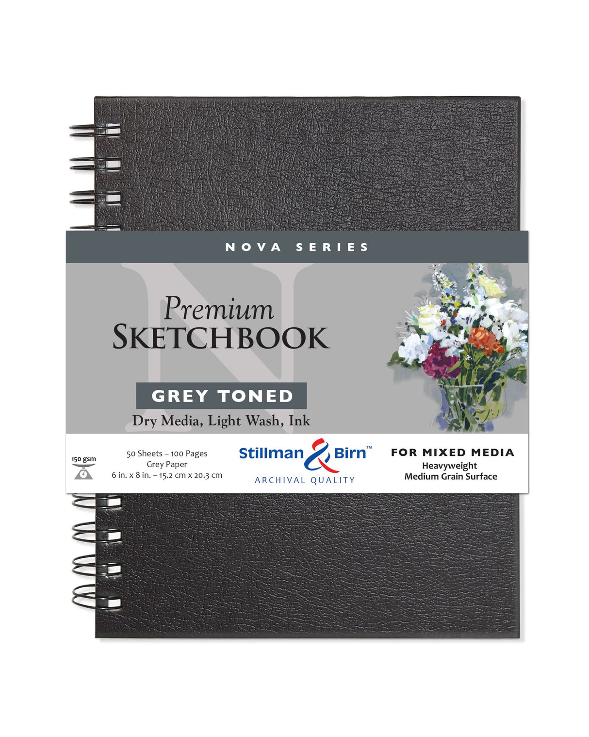 Stillman Birn Grey Nova Series Medium Grain Sketchbook Open Stock
