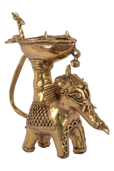 Dokra Utility – Diya Elephant - Retail Maharaj