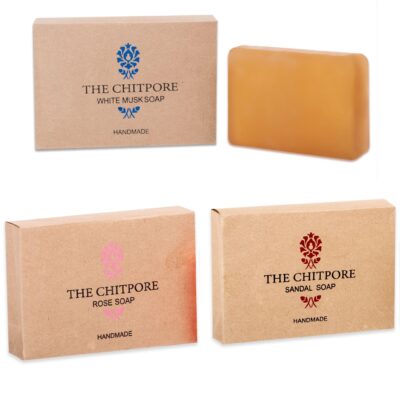 Set of 3 Handmade Soaps – Sandal, Rose & White Musk (100g each) - Retail Maharaj