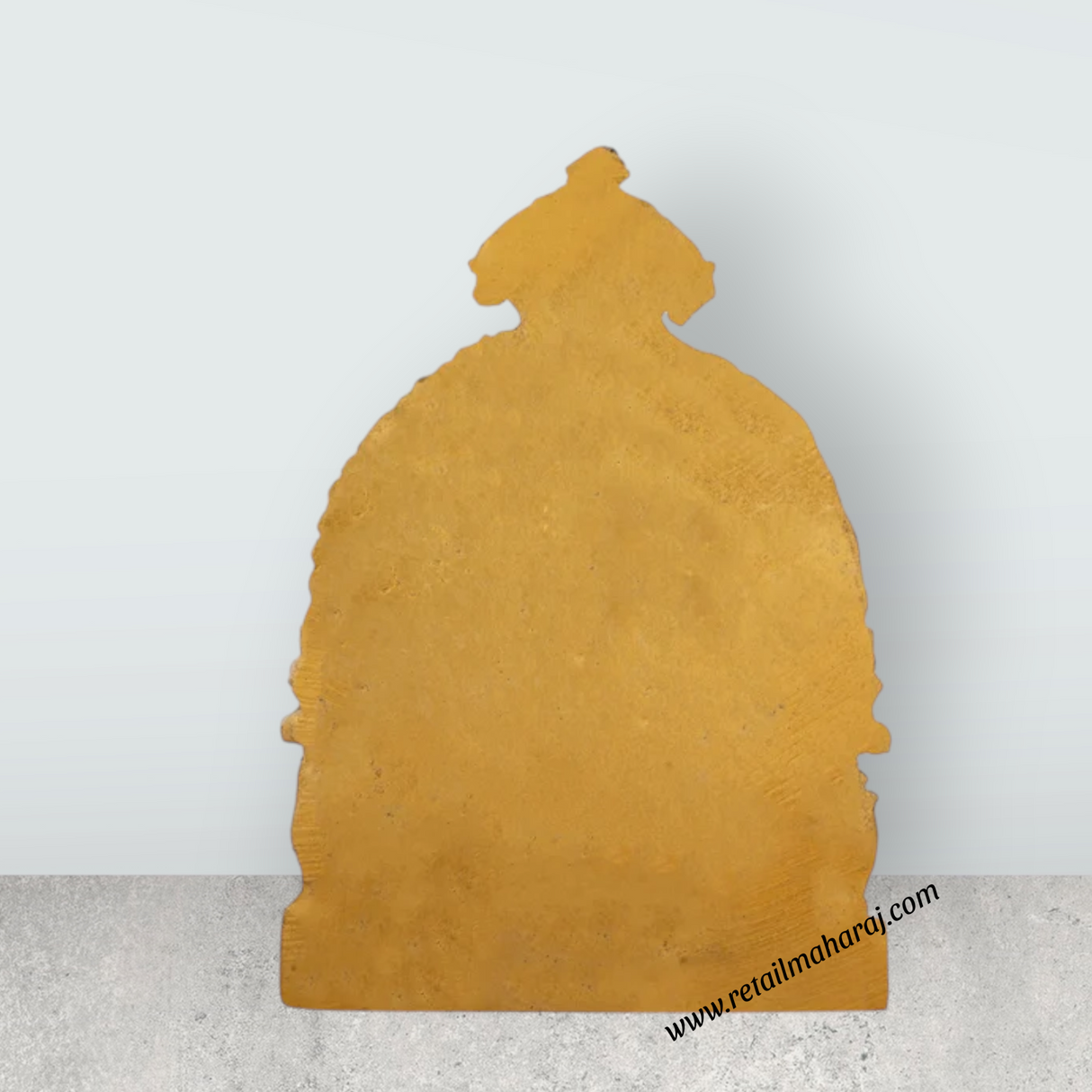 Ganesh Murti Sitting On Simhasan - 5 x 4 Inches | Resin Statue/ Gold Polish Vinayaka Idol for Pooja/ 320 Gms - Retail Maharaj