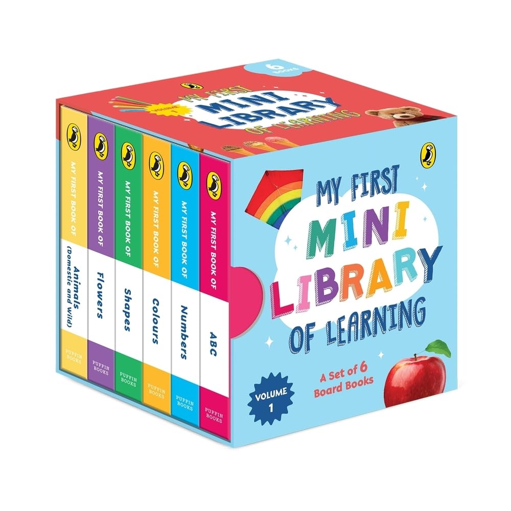 My First MINI Library of Learning Volume 1: Alphabets | Numbers | Colors | Shapes | Flowers | Animals | For kids 0 to 3 years - Retail Maharaj