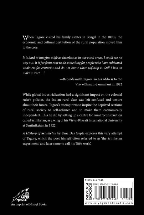 A History Of Sriniketan: Rabindranath Tagores Pioneering Work In Rural Reconstruction (H.B) - Retail Maharaj