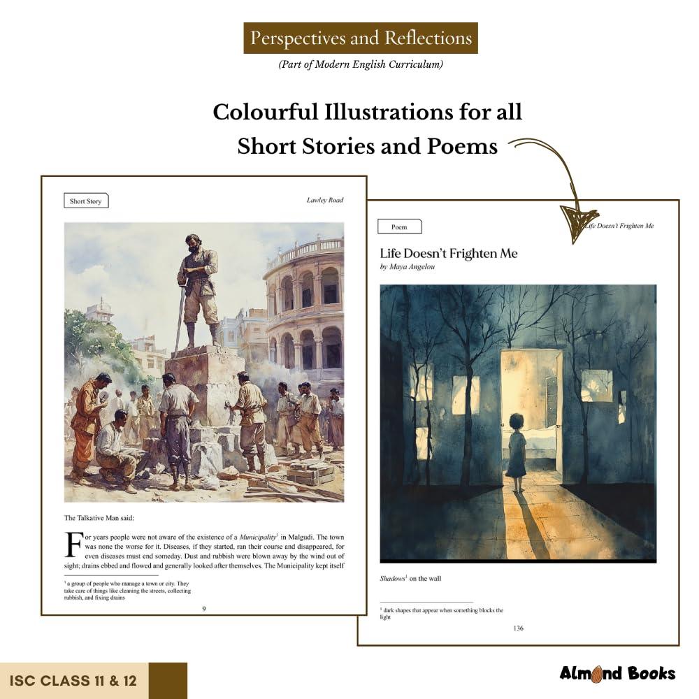 Almond Books ISC Modern English Literature Textbook – Perspectives (Short Stories) and Reflections (Poems) for Class 11 & 12 | Latest ISC English Syllabus 2027 - Retail Maharaj