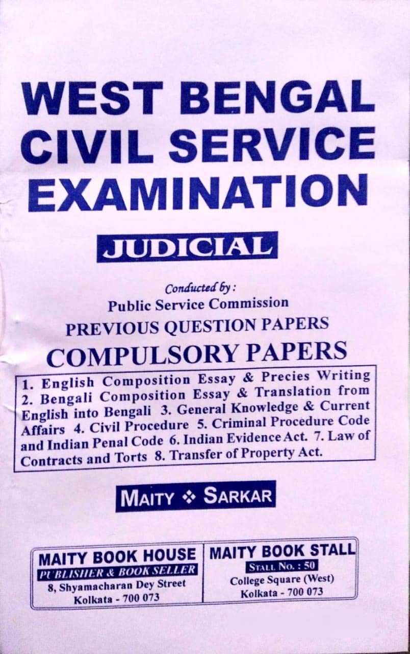 West Bengal Civil Service Examination - JUDICIAL - Previous Question Papers (Compulosry Papers) in English - Retail Maharaj