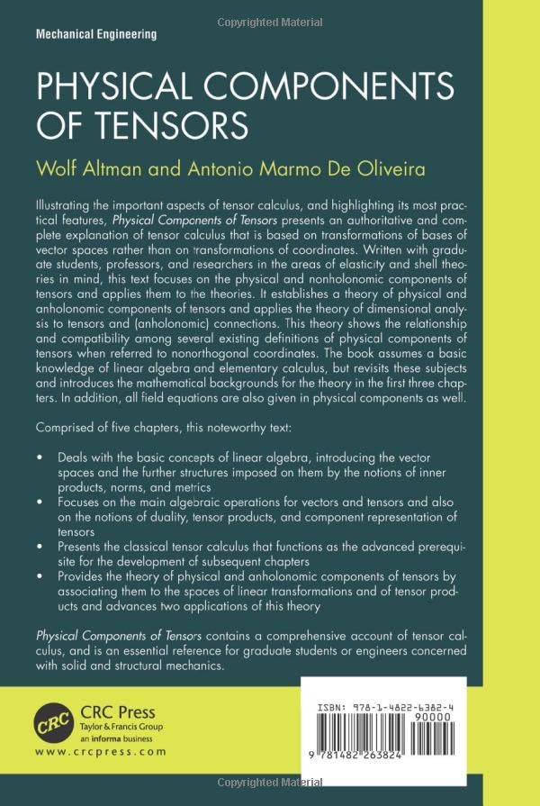 Physical Components of Tensors (Applied and Computational Mechanics) - Retail Maharaj