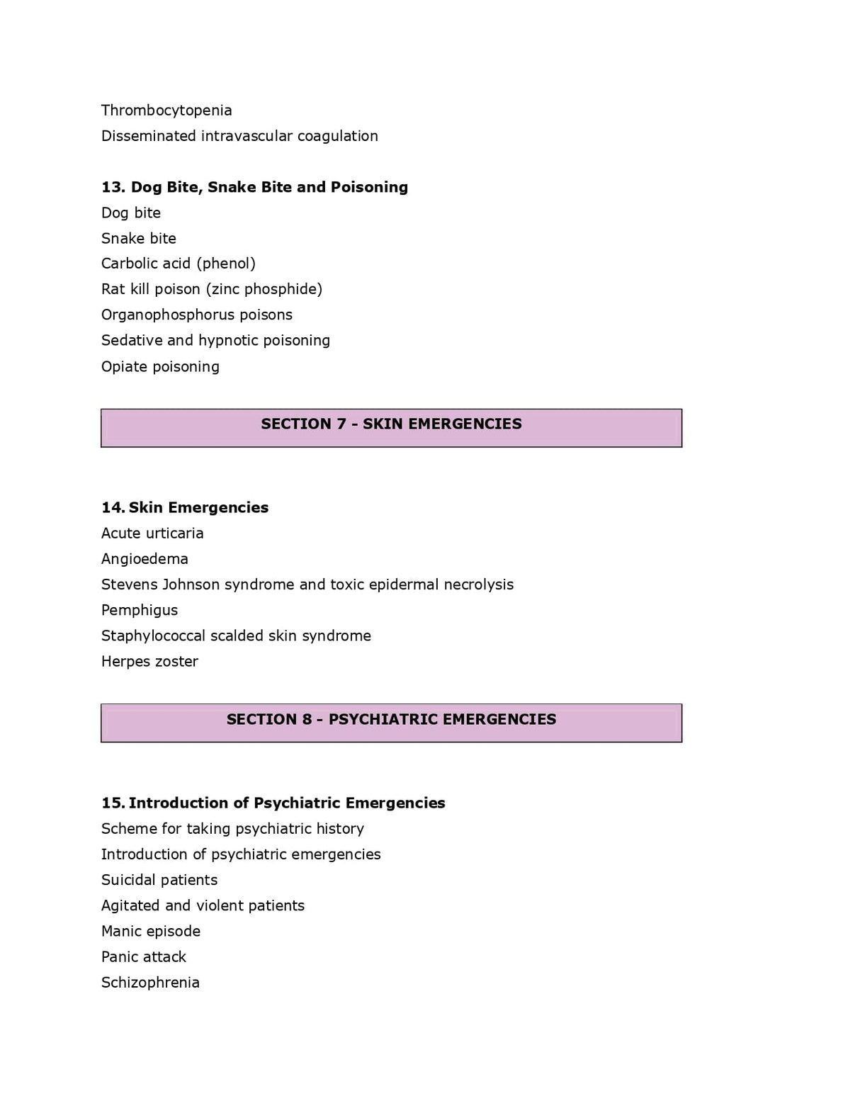Common Medical Emergencies
