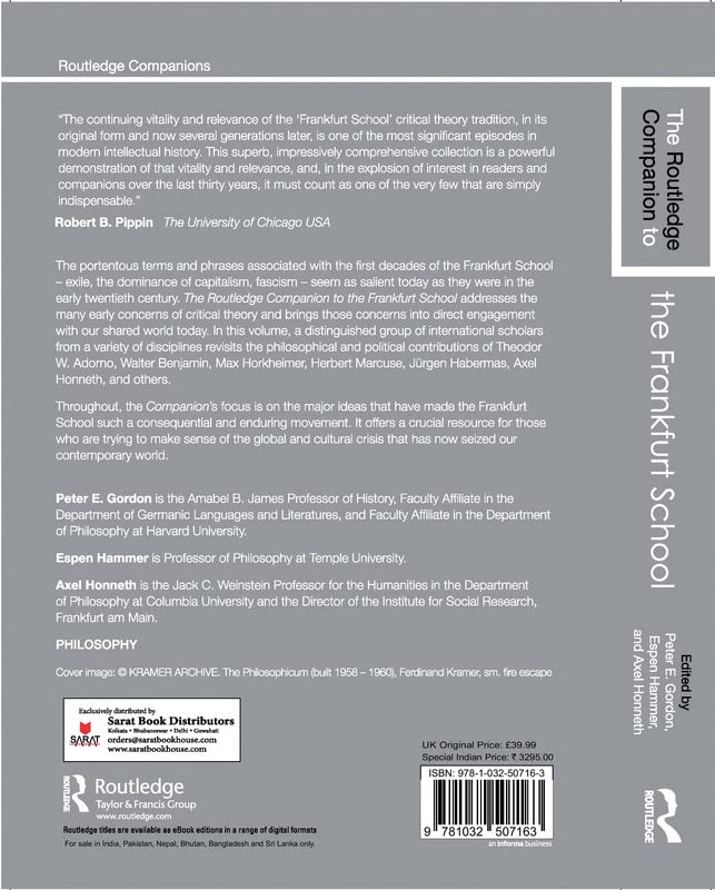 The Routledge Companion to the Frankfurt School - Retail Maharaj