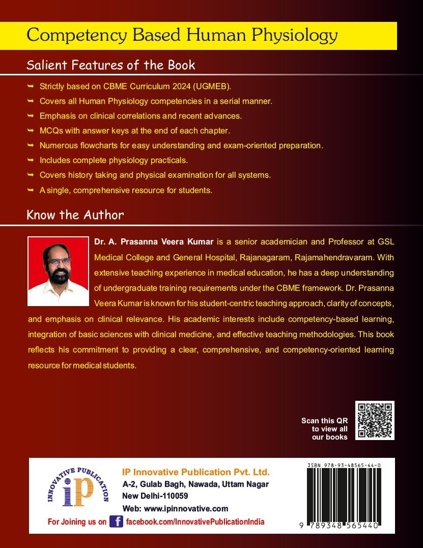 Competency Based Human Physiology By Dr. A. Prasanna Veera Kumar (First Edition, 2026)