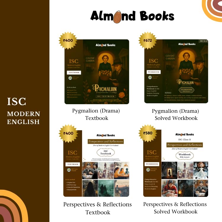 Almond Books ISC Modern English Pygmalion Textbook by George Bernard Shaw | With Word Meanings, Colourful illustrations and Recap questions - Retail Maharaj