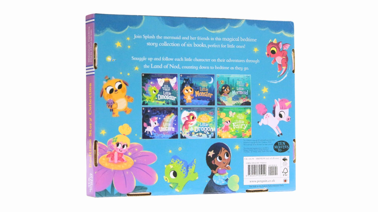 Ten Minutes to Bed: Bedtime Story Collection - 6 Books Pizza Box Set (Little Dinosaur, Little Monster, Little Mermaid, Little Unicorn and More) - Retail Maharaj
