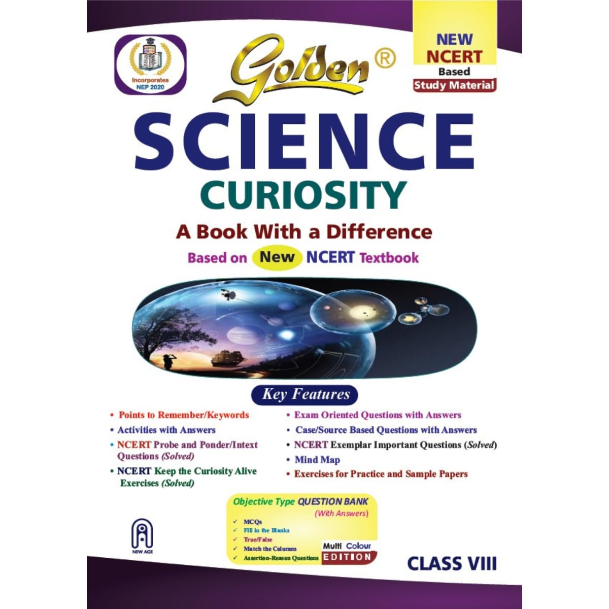 Golden Science Study Material Based on NEW NCERT Curiosity For Class 8 | For CBSE 2026 Exams | Activities with Answers | Solved NCERT Intext Questions | Solved Curiosity Alive Exercises | Mind Map | Sample Question Papers | Exam Oriented Questions | Objec - Retail Maharaj