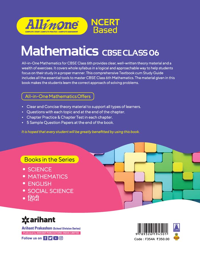 CBSE All In One NCERT Based Mathematics Class 6 2022-23 Edition - Retail Maharaj