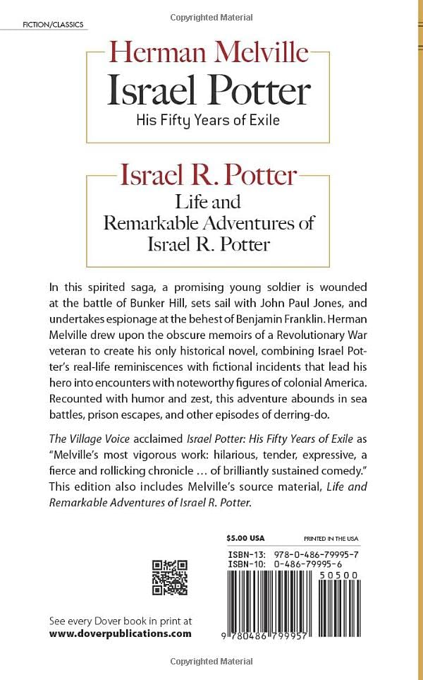 Israel Potter: His Fifty Years of Exile (Thrift Editions)