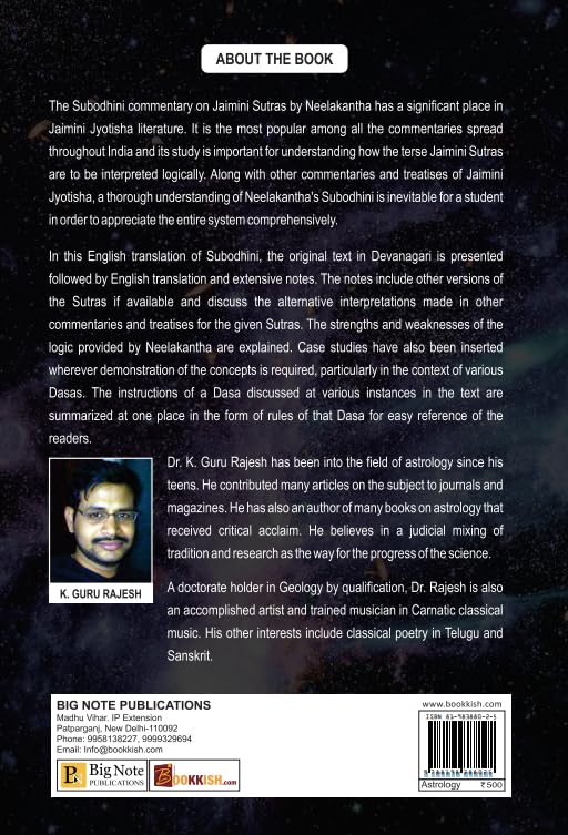 Neelakantha's Subodhini: Commentary on Jaimini Sutras, Jaimini Jyotish Series (English) by K Guru Rajesh - Retail Maharaj