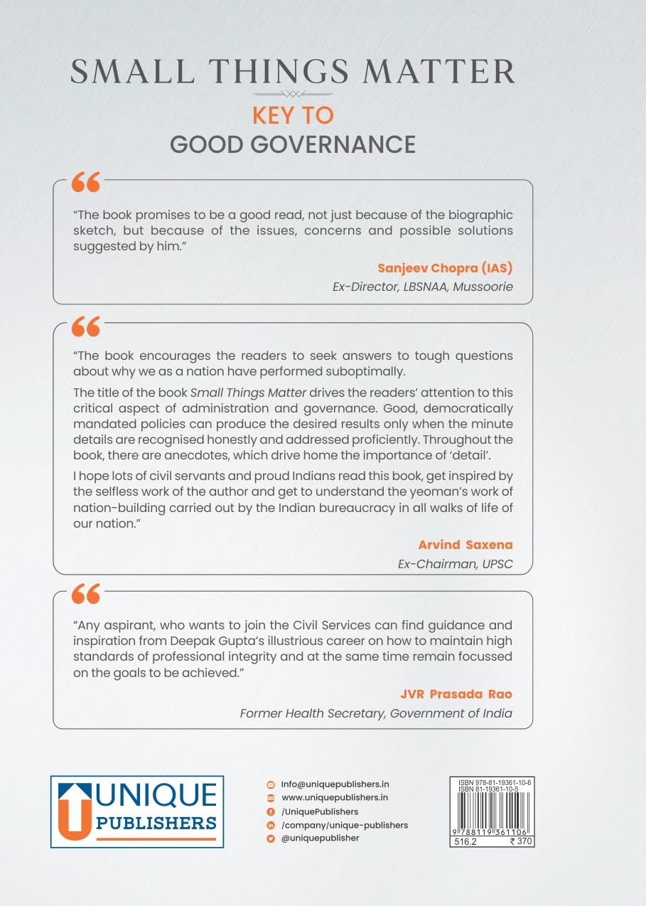 Small Things Matter - Key to Good Governance|Civil Services |UPSC | State PCS | Governance | Constitution |Social Justice | Interviews