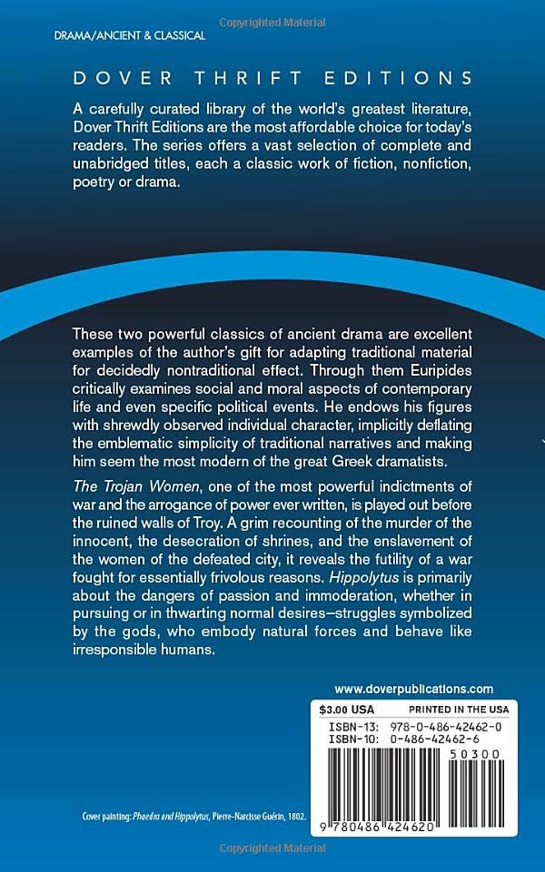 Trojan Women and Hippolytus: And, Hippolytus (Thrift Editions)